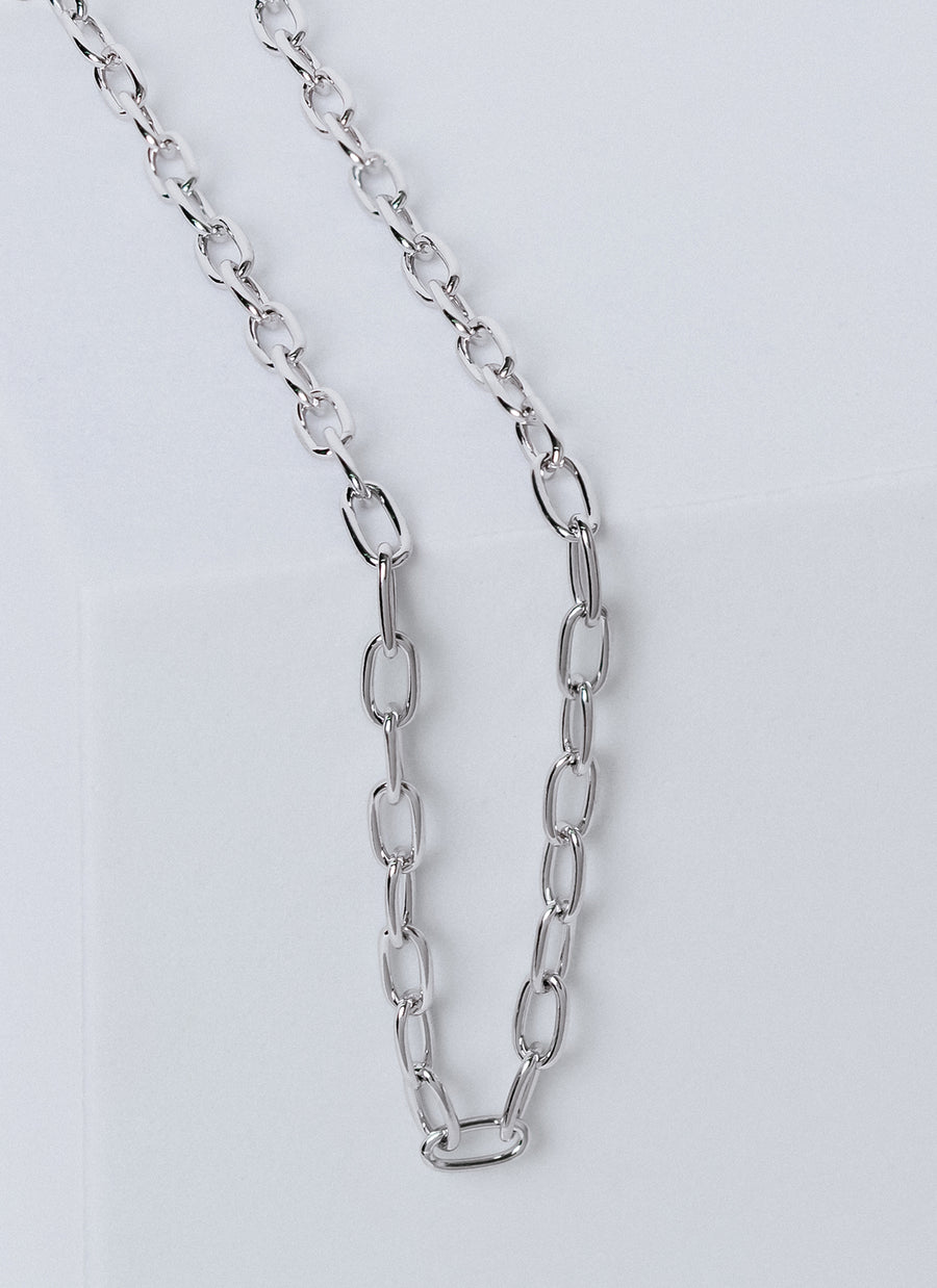 Thick Paperclip Sterling Silver Chain Necklace